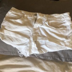 White denim shorts